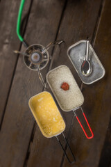 おかゆ　Rice porridge made with aluminum outdoor pot