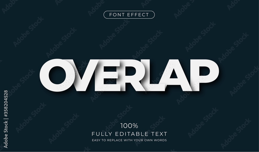 Wall mural overlapping text effect. editable font style - Wall murals