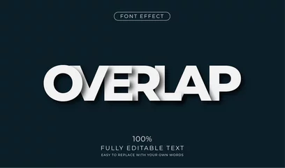 Fotobehang Overlapping text effect. Editable font style © Danhood