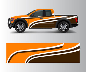 pickup truck graphic vector. abstract shape with grunge design for vehicle vinyl wrap © Saiful