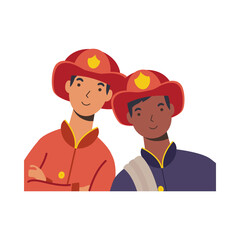 firefighters men workers vector design