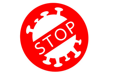 Stop Covid-19 Sign ,Illustration concept coronavirus COVID-19 on white background