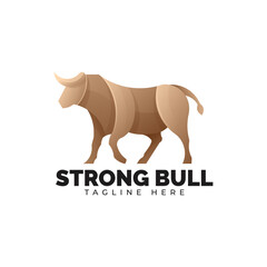 Obraz premium Strong Bull Logo template. Suitable for Creative Industries, Company, Multimedia, Entertainment, Education, Shop and other related business.