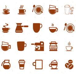 coffee cup icons set