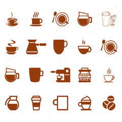 coffee cup icons set