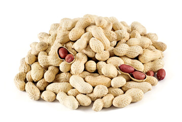 peanuts on white background