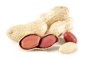 peanuts on white background