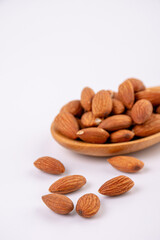 almonds on a white background