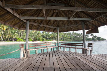 tropical beach hut