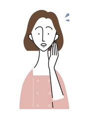 驚いた様子のエステティシャン