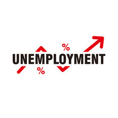 Simple Unemployment Rate Graphic Illustration with Arrow 