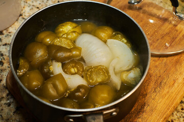 cooking pot with vegetables