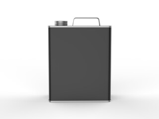 Blank Metal  Tin  Can with metal Cap and  Handle For  Branding and mock up, 3d render illustration.