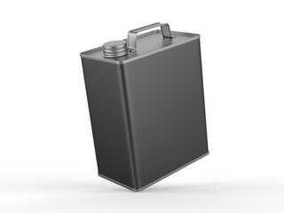 Blank Metal  Tin  Can with metal Cap and  Handle For  Branding and mock up, 3d render illustration.