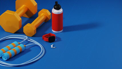 Smart Watch And Gym exercise Equipment.