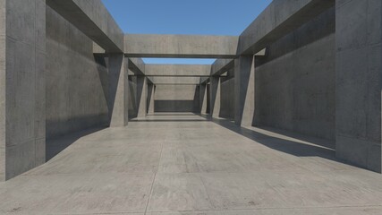 Obraz premium Outdoor Concrete Pillar 3d rendering simple image