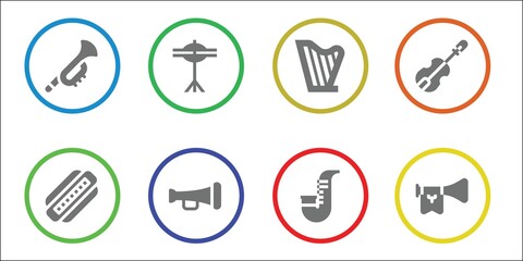 Modern Simple Set of orchestra Vector filled Icons