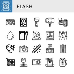flash simple icons set