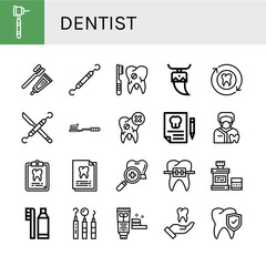 dentist simple icons set