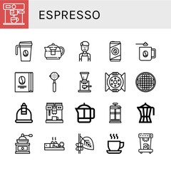 espresso icon set