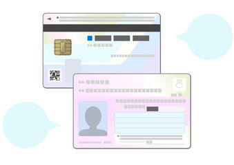 Fototapeta premium マイナンバーカード両面のイラスト