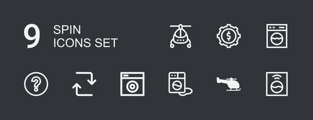 Editable 9 spin icons for web and mobile