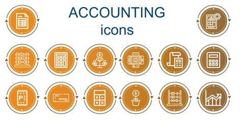 Editable 14 accounting icons for web and mobile