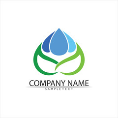 Water drop Logo Template vector blue