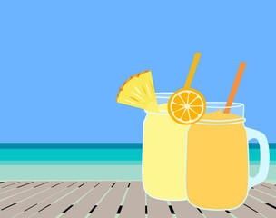 tropical smoothie on the beach