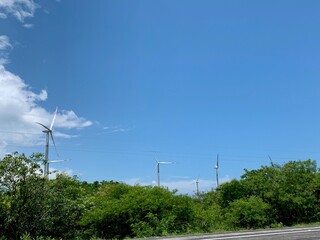 wind turbine on the road