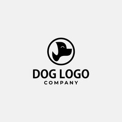 Dog in circle logo vector design with simple, minimalist, elegant and modern styles