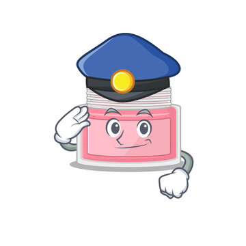 A handsome Police officer cartoon picture of body srub with a blue hat