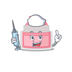 A dedicate body srub nurse mascot design with a syringe