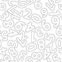 Seamless pattern with numbers for school design.