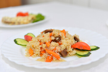 pilaf, Uzbek pilaf, delicious pilaf, the most delicious, food, nutrition, restran, cuisine, portion of pilaf,