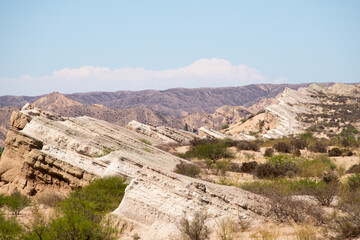 Rock formations and natural landscape in the Puna landscape in the Catamarca province, Argentina