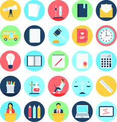 
Modern Education and Knowledge Colored Vector Icons 4
