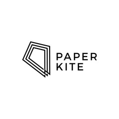 paper kite logo vector icon illustration