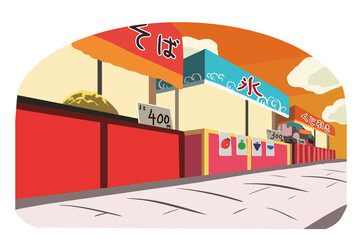 縁日の屋台(夕方)