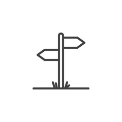 Signpost line icon. linear style sign for mobile concept and web design. Road sign outline vector icon. Symbol, logo illustration. Vector graphics