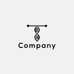 DNA Helix Letter T Logo designs