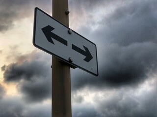 road sign with lightning