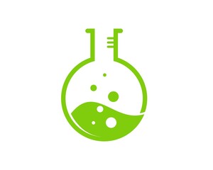 Bottle laboratory with leaf