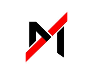 M Letter with Red Line slash