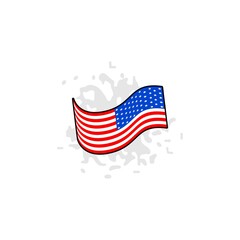 American flag vector design template illustration