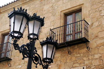 Fototapeta na wymiar old metal street lamps close up