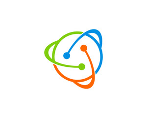 Obraz premium Swoosh planet with three colors