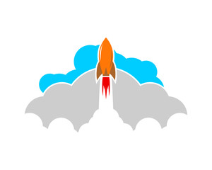 Rocket with two colors smoke