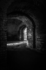 Obraz premium Basement of Daugavpils fortress in colors and black and white