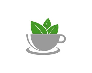 Cup with tea leaf